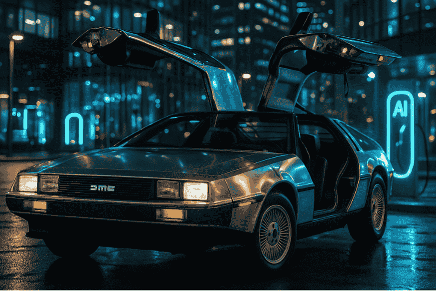 DeLorean DMC-12, o esportivo com portas asa de gaivota que virou ícone pop antes da falência da marca.